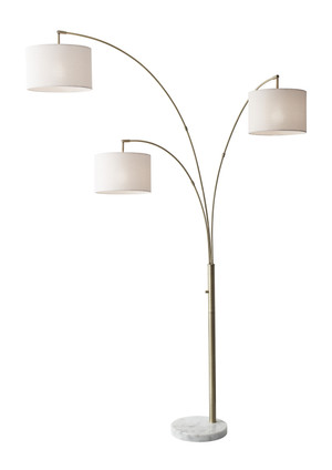 Adesso Home - 4250-21 - Three Light Floor Lamp - Bowery - Antique Brass