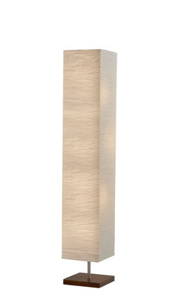 Adesso Home - 8022-15 - Three Light Floorchiere - Dune - Brushed Steel W. Walnut Rubberwood