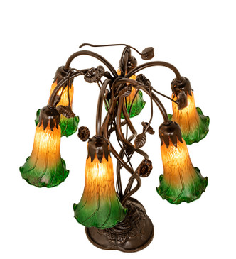 Amber/Green Six Light Table Lamp (255800) Amber/Green Six Light Table Lamp (255800)