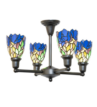 Meyda Tiffany - 261283 - Four Light Chandelier - Iris - Craftsman Brown