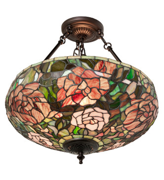 Tiffany Peony Three Light Semi-Flushmount (262137)