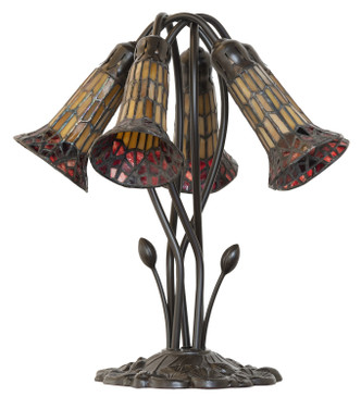 Stained Glass Pond Lily Five Light Table Lamp (262227)