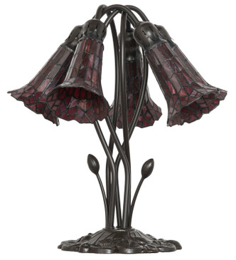 Stained Glass Pond Lily Five Light Table Lamp (262233)