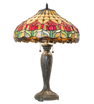 Meyda Tiffany - 265019 - Two Light Table Lamp - Colonial Tulip - Bronze