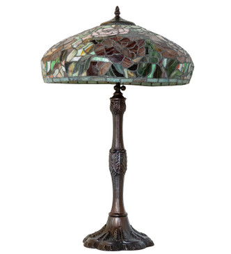 Tiffany Peony Three Light Table Lamp (265071)