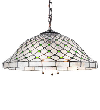 Meyda Tiffany - 266588 - Three Light Pendant - Diamond & Jewel - Mahogany Bronze