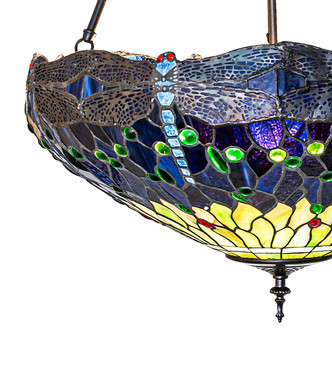 Tiffany Hanginghead Dragonfly Three Light Semi-Flushmount (269544)