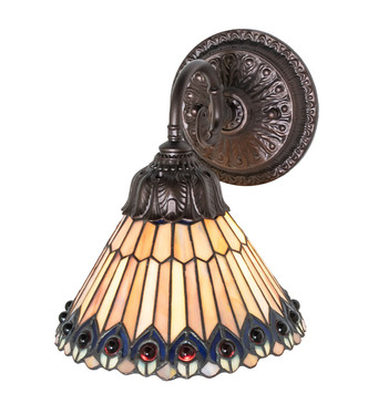 Tiffany Jeweled Peacock One Light Wall Sconce (270802)