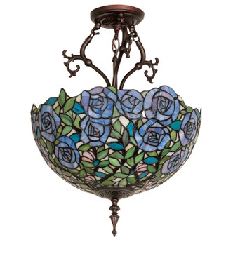 Rose Garden Three Light Semi-Flushmount (271867)