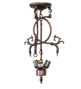 Rose Garden Three Light Semi-Flushmount (271867)