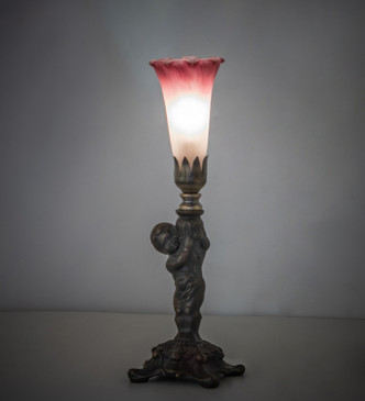 Pink/White Tiffany Pond Lily One Light Mini Lamp (273017)