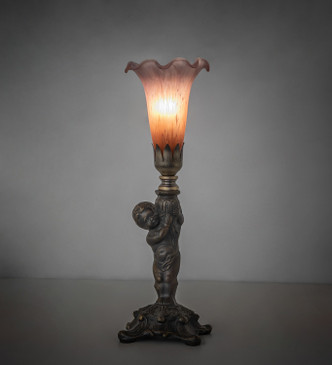 Amber/Purple Tiffany Pond Lily One Light Mini Lamp (273019)
