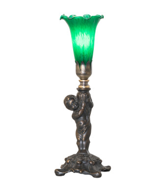 Meyda Tiffany - 273022 - One Light Mini Lamp - Green Tiffany Pond Lily - Antique Brass Meyda Tiffany - 273022 - One Light Mini Lamp - Green Tiffany Pond Lily - Antique Brass