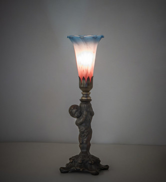 Pink/Blue Tiffany Pond Lily One Light Mini Lamp (273023)