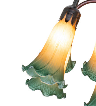 Amber/Green Tiffany Pond Lily 12 Light Table Lamp (273100)