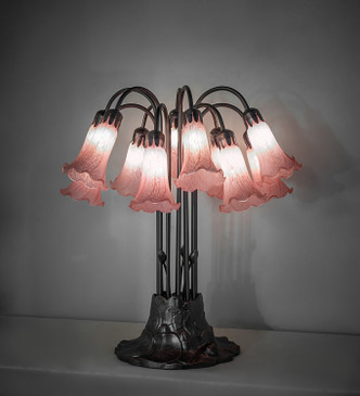 Pink Tiffany Pond Lily 12 Light Table Lamp (273101)