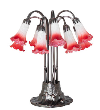 Pink/White Tiffany Pond Lily 12 Light Table Lamp (273102)