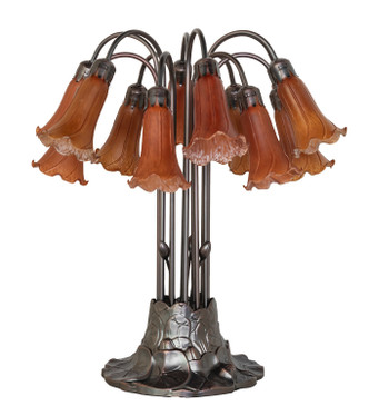 Amber Tiffany Pond Lily 12 Light Table Lamp (273103)