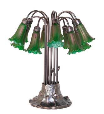 Green Tiffany Pond Lily 12 Light Table Lamp (273104)