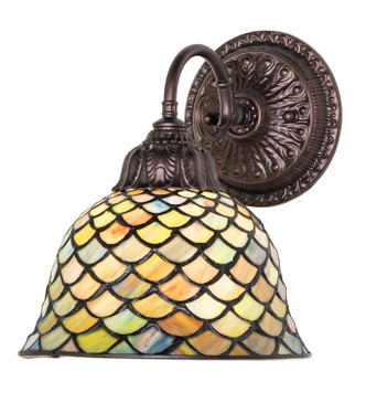 Meyda Tiffany - 274139 - One Light Wall Sconce - Tiffany Fishscale Meyda Tiffany - 274139 - One Light Wall Sconce - Tiffany Fishscale