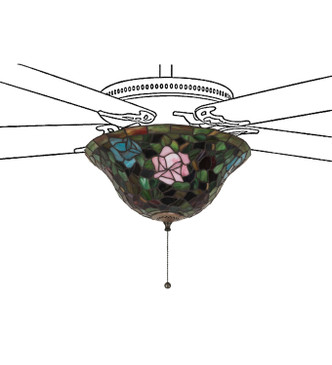 Tiffany Rosebush Fan Light Fixture (27448)
