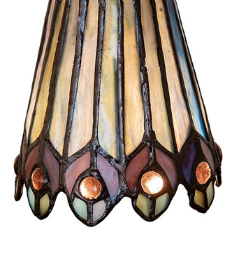 Tiffany Jeweled Peacock Fan Light Shade (27474)