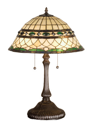Meyda Tiffany - 27538 - Two Light Table Lamp - Tiffany Roman - Beige Green Pbagwr Green