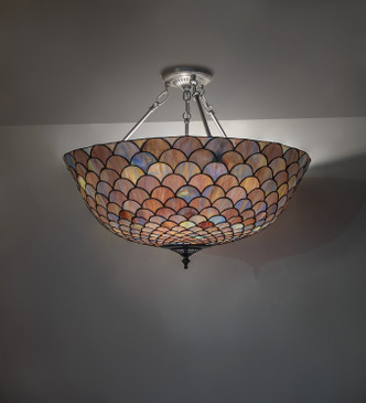Tiffany Fishscale Three Light Semi-Flushmount (275981)
