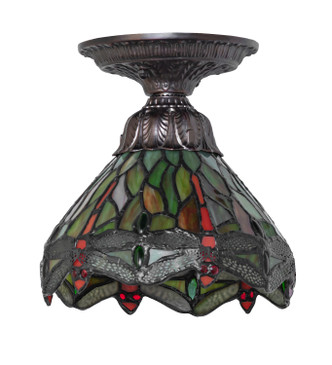 Tiffany Hanginghead Dragonfly One Light Flushmount (276102)