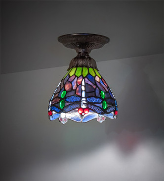 Tiffany Hanging Head Dragonfly One Light Flushmount (276103)