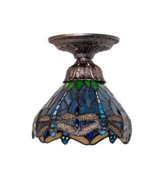 Tiffany Hanginghead Dragonfly One Light Flushmount (276106)
