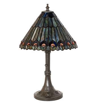 Tiffany Jeweled Peacock One Light Accent Lamp (282077)