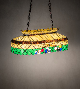 Green Billiard Six Light Oblong Pendant (28500)