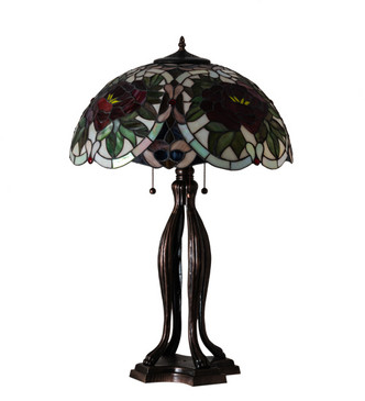 Renaissance Rose Three Light Table Lamp (28804)