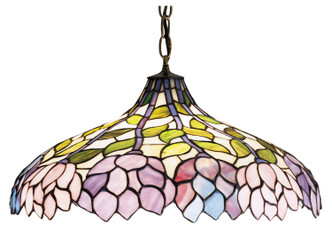 Meyda Tiffany - 30449 - Three Light Pendant - Wisteria - Mahogany Bronze