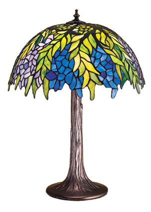 Meyda Tiffany - 30541 - One Light Table Lamp - Tiffany Honey Locust - Mahogany Bronze