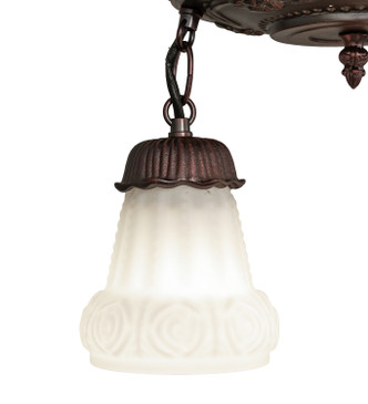 White Puffy Rose Three Light Semi-Flushmount (30543)