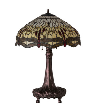 Tiffany Hanginghead Dragonfly Three Light Table Lamp (31664) Tiffany Hanginghead Dragonfly Three Light Table Lamp (31664)