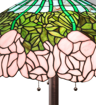 Tiffany Cabbage Rose Three Light Floor Lamp (37706)