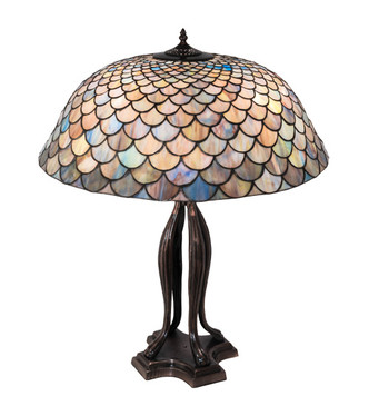 Tiffany Fishscale Three Light Table Lamp (38594)