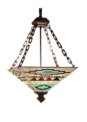 Meyda Tiffany - 47596 - Four Light Inverted Pendant - Valencia Mission - Ebna Amber Beige Meyda Tiffany - 47596 - Four Light Inverted Pendant - Valencia Mission - Ebna Amber Beige