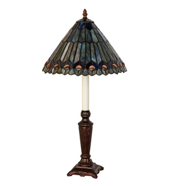 Tiffany Jeweled Peacock One Light Table Lamp (47840)