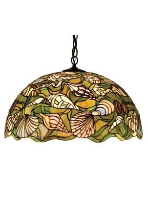 Meyda Tiffany - 47977 - Three Light Pendant - Seashell - Mahogany Bronze