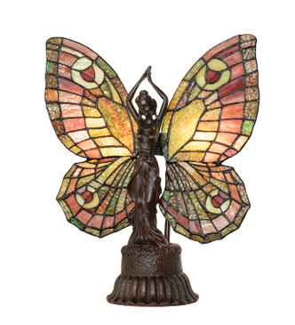 Meyda Tiffany - 48018 - Two Light Accent Lamp - Butterfly Lady - Mahogany Bronze