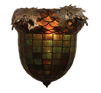 Meyda Tiffany - 51851 - One Light Wall Sconce - Oak Leaf & Acorn - Antique Copper