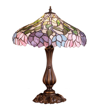 Meyda Tiffany - 52135 - One Light Table Lamp - Wisteria - Mahogany Bronze