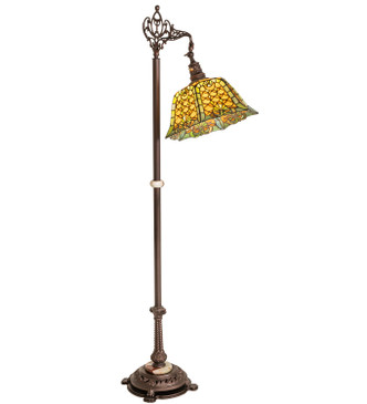 Meyda Tiffany - 65830 - One Light Bridge Arm Floor Lamp - Duffner & Kimberly Shell & Diamond - Mahogany Bronze