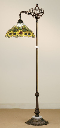 Meyda Tiffany - 65834 - One Light Bridge Arm Floor Lamp - Wild Sunflower - Mahogany Bronze