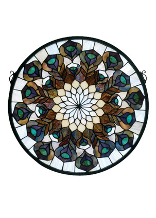 Meyda Tiffany - 66805 - Window - Tiffany Peacock Feather - Craftsman Brown