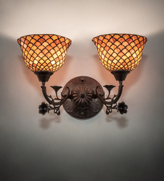 Tiffany Fishscale Two Light Wall Sconce (67383)